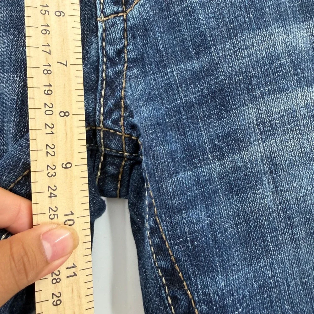 BKE Alec Straight Leg Jeans Mens 28R Dark Wash Denim Contrast Stitch Stretch